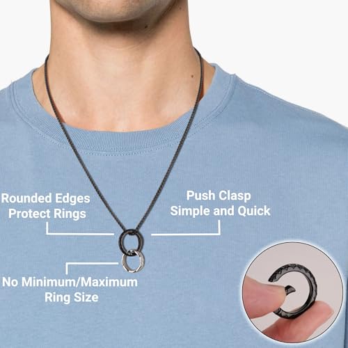 GAVU Mens Ring Holder Necklace, Stainless Steel King Keeper Necklace for Men and Women3