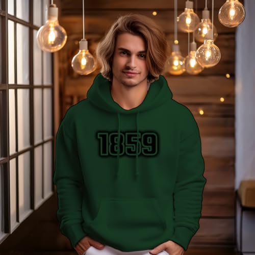 Sweat 1859 vert olive avec capuche doublée isolante chaude - 2