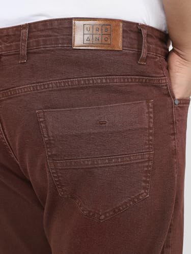 Image of Urbano Plus Men's Straight Fit Mid Rise Washed Jeans Stretchable