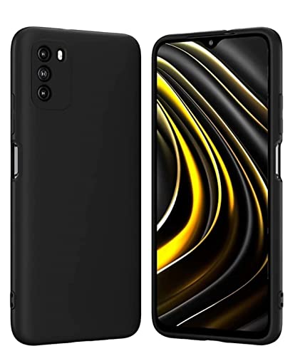 Image of Mobile Back Cover Case for Xiaomi Poco M3 (Silicone Case|CameraProtection|Black SC1510)