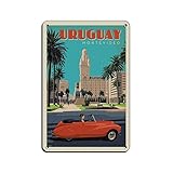 Uruguay Montevideo Vintage Retro Travel Poster Tin Sign Vintage Metal Pub Club Cafe Bar Home Wall...