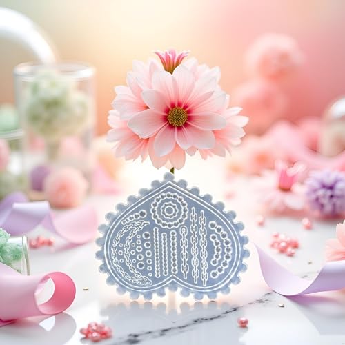 Molde 3D de silicona para arte de uñas con diseño floral y cadena miniatura 3