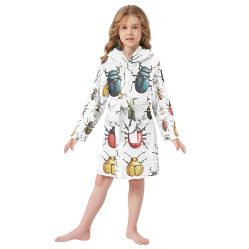 Bathrobe Hooded PJ Robe Soft Fleece Robe Pajama Sleepwear 2-12 Years2