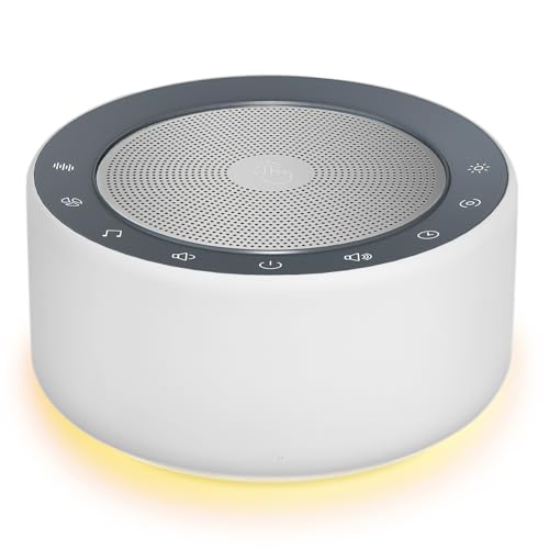 Nursery Lamp with Sound Machine, Mood Lighting, 7 Colors Night Light, 30 Soothing Sounds, White Noises for Baby, Adults. Timer, Plug in, Memory Function, Touch Control