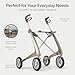 byACRE Carbon Ultralight Rollator Walker - 10.6 lbs Adult Walkers with 4 Wheels and Seat - Lightweight Seated Walkers with Wheels - Foldable Rolling Walker with Seat - Walker for Adults