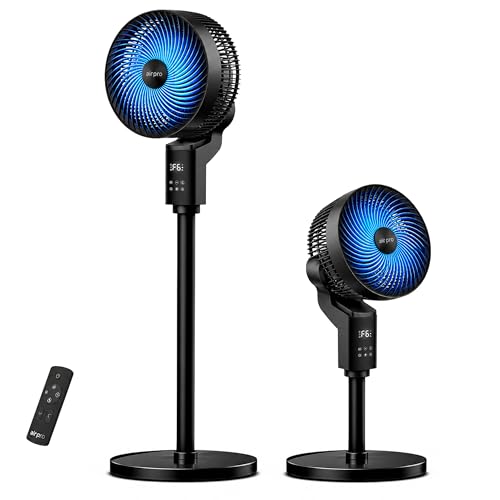 Image of Air Pro 12" Pedestal Fan SmartVoice™ & Remote Control 3D Oscillation 12 HR Timer Quiet Copper Motor Air Cooling & Circulator Height Adjustable Fan- Small Fan with 6 Speeds 4 Modes Office Home Bedroom