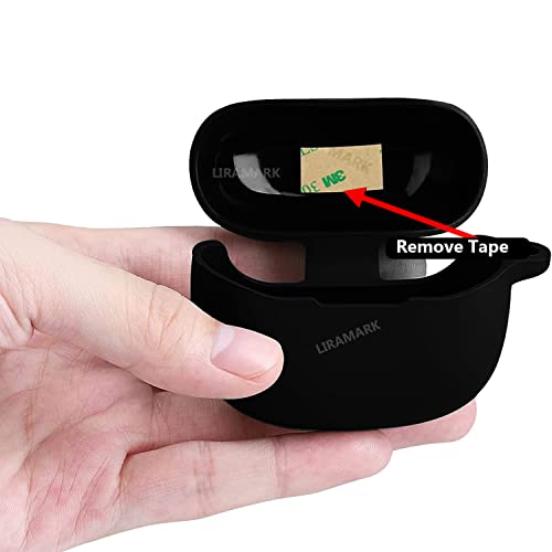 Image of LIRAMARK Shockproof Protective Silicone 360 Cover Case with Buckle Designed for Anker Soundcore R100 (Black)