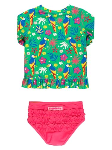 Image of RuffleButts Baby /Toddler Girls Long Sleeve Rash Guard UPF50+ Sun Protected Bikini Swimsuit