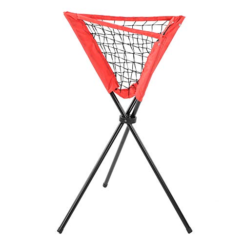 Leapiture Triangular Net Bag Softball Practice Net Portable Baseball Batting Tripod Ball Rack Baseball Training Equipment for Gyms and Sports Facilities Red