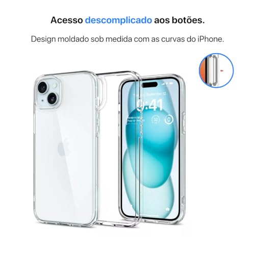 Capa Capinha Clear Case Space X Rígida Anti Amarelamento Resistente Para iPhone (iPhone 15)
