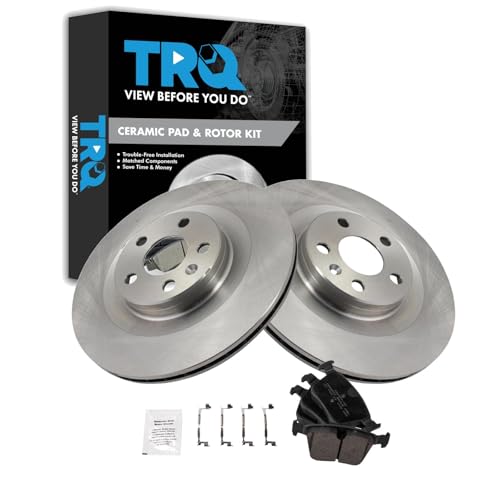 Image of TRQ Rear Brake Pad and Rotor Set Ceramic Vented Rotors 320mm Compatible with 2019-2020 Volvo S60 V60 XC60 XC90