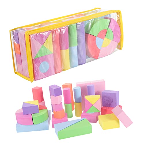 Mipcase Jeu de Construction pour L'éveil des Tout-Petits 52 Blocs de Construction Eva Éducatifs et Apaisants, pour Anniversaire ou Noël