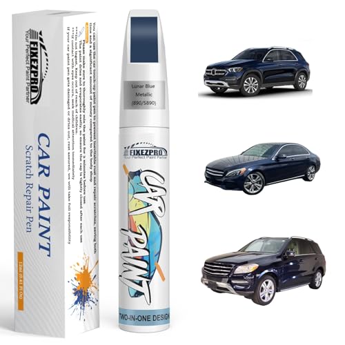 Image of 890 /5890 Lunar Blue Metallic Car Touch Up Paint for Mercedes-Benz, Color Match Auto Paint Repair Pen, Professional Car Scratch Repair Remover Pen Automotive Quick & Easy to Use