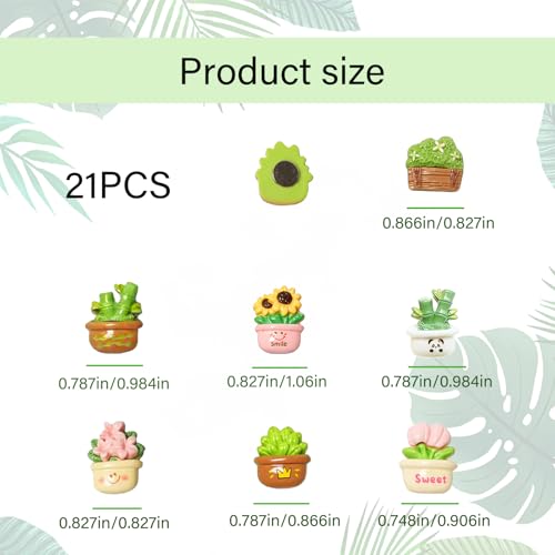 21 imanes decorativos con diseño planta para refrigerador miniatura 2