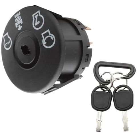 NFSpeeding Ignition Starter Switch 4 Position with Key Fits AYP, Craftsman, Sears, Poulan Lawn Mower Rider Replace 193350 532193350 Cover