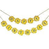 jauoeoy Sunflower Happy Birthday Garland Banner Sunflower Birthday Banner Sunflower Theme Party Background Decoration Supplies