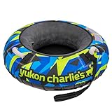 Yukon Charlie's Camo 46” Heavy-Duty Snow Tube – Butyl Rubber Bladder, Reinforced PVC Bottom & Fabric Handles – Ideal Inflatable Sled for Kids Ages 7+