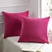 Phantoscope Pack of 2 Velvet Decorative Throw Pillow Covers Soft Solid Square Cushion Case for Couch Pink 18 x 18 inches 45 x 45 cm