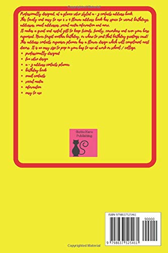 Contacts Book: Retro Style Contacts Address Book 6 x 9 in To Record Telephone Numbers, Address, Email, Social Media And Birthday, Fun Contacts Book Easy To Use – vue 2