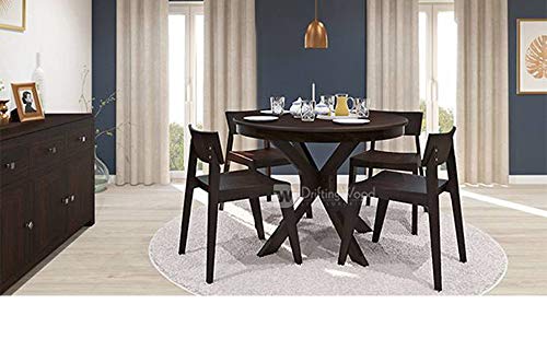 Image of DRIFTINGWOOD Dining Table 4 Seater | Four Seater Dinning Table with Gordon Chairs | Dining Room Sets | Sheesham Wood, Walnut
