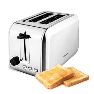 WeeKett 2 Slice Toaster – 2 Slice with Variable Browning Control – Stainless Steel with Wide Slots for Thick Bread Slices & Bagels – Sleek & Compact, 15.8 x 28.8 x 17.8cm