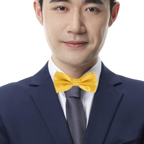 Set formal para hombre con corbatín, fajín y pañuelo dorado miniatura 5