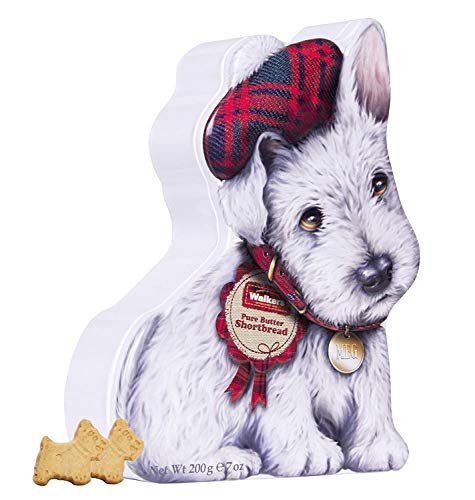 Walkers Shortbread Wee Scottie Dog Shaped Shortbread Cookie Gift Tin, 7.0 Ounces