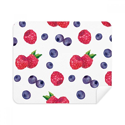 DIYthinker Blueberry Fraise Fruit Illustration Motif téléphone Cleaner écran Lunettes Chiffon de Nettoyage 2Pcs Suede Tissu