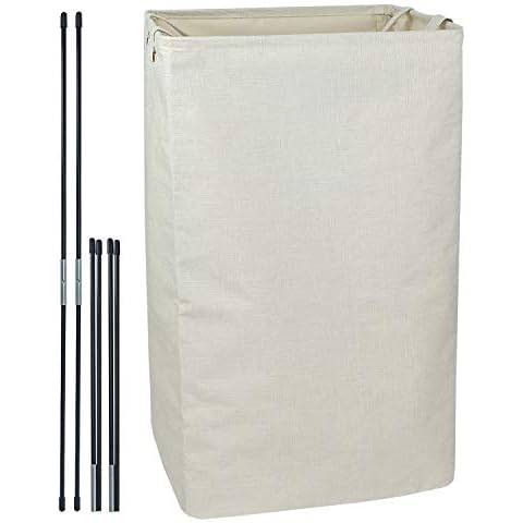 UniLiGis 82L Laundry Hamper, Collapsible Clothes Hamper, Fabric Laundry Basket for Bedroom, Laundry Room, Bathroom, College, Beige Cover