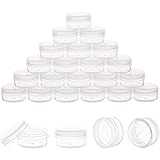 Tiny Cosmetic Containers, 3 Gram 25Pcs Sample Containers with Lids, BPA Free Clear Sample Jars for...