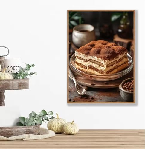 Affiche gâteau framboise 70x100cm déco salon et café