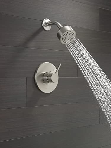 Image of Delta Modern 14 Series Shower Faucet Set, Brushed Nickel Shower Head and Handle Set, Valve Trim Kit, Stainless T14259-SS-PP (Valve Not Included)