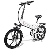 elektrofahrrad 20 zoll vollgefedert 【E-Bike Klapprad】- Premium-Qualität und einfaches Faltdesign. Gehäuse aus Aluminium Legierung, geringe Dichte, hohe Festigkeit, leicht und leicht zu tragen. Elektrische Fahrräder können schnell zusammengeklappt werden und sind einfach zu bedienen und zu lagern. Die maximale Nutzlast beträgt 150 kg. Integrierter 20-Zoll-Reifen aus Aluminiumlegierung, stärkerer Grip. Stoßdämpfung der Vorderradgabel und mittlere Stoßdämpfung, wodurch das Fahren komfortabler und stabiler wird.