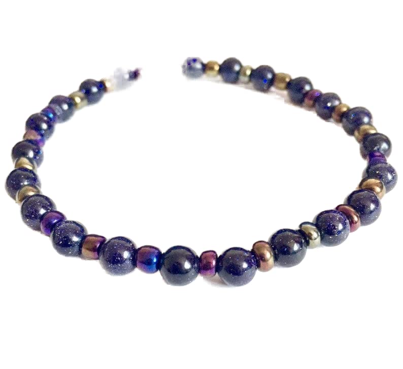 Bracelet en grès bleu 6mm LKBEADS pour homme et femme