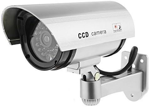 JOOAN Dummy Security Camera Bullet Outdoor Indoor Fake Security Camera Twinkle Red Led (1pcs Flash Light Dummy Camera)