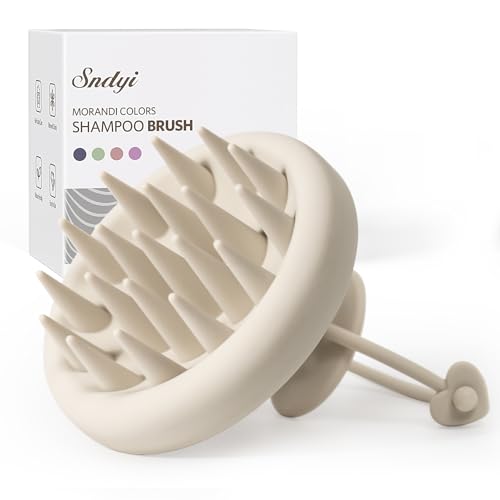 Sndyi Silikon Kopfhaut Massagebürste, Shampoo Bürste für Peeling und Kopfmassage, Premium Kopfmassage Bürste [Nass & Trocken], Reduziert Schuppen, Stimulieren das Haarwachstum, Haferflocken 1