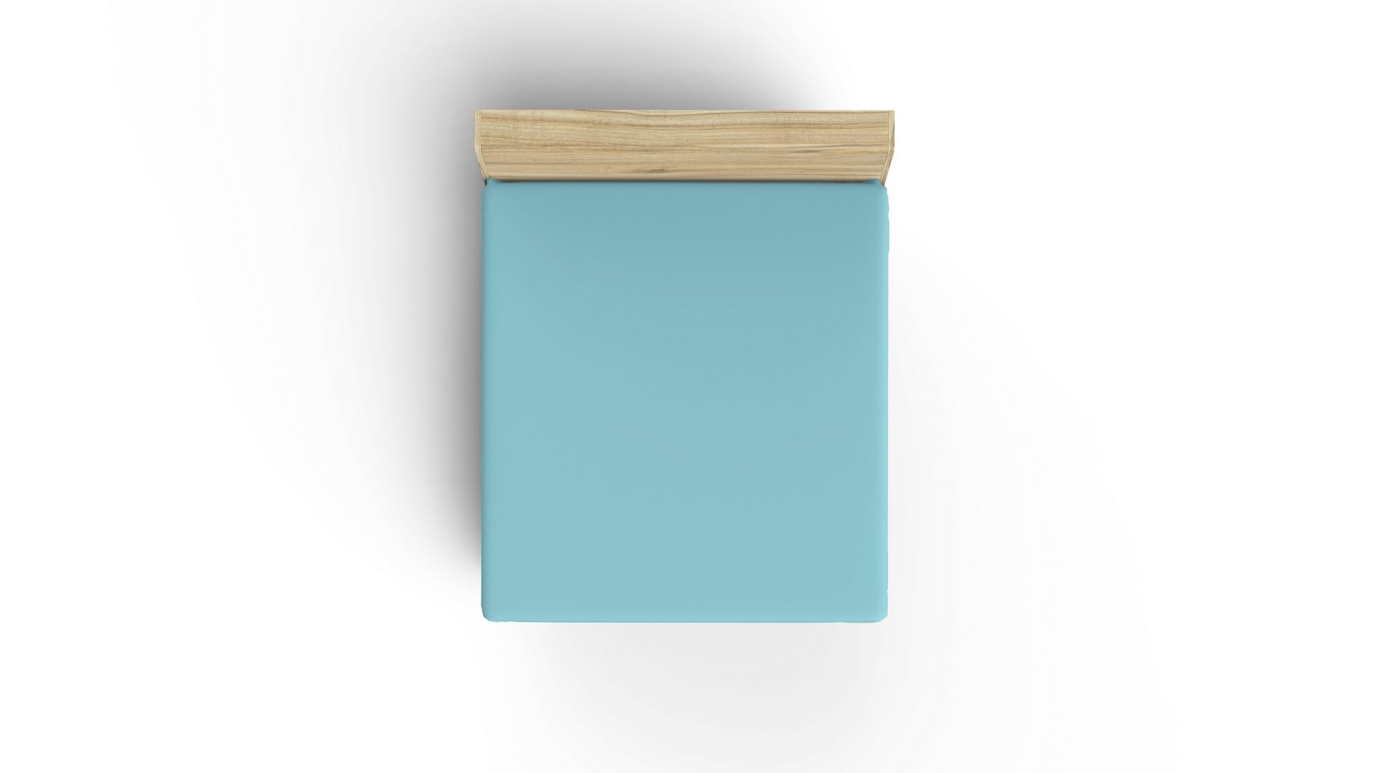 Premium Ranforce Queen Fitted Sheet, 100% Cotton, Turquoise, 150 x 200 + 30 cm, 155 Thread Count, 117 g/m², Machine Washable at 30°C, Soft and Durable