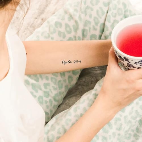 Psalm 23:4 temporary tattoo set image
