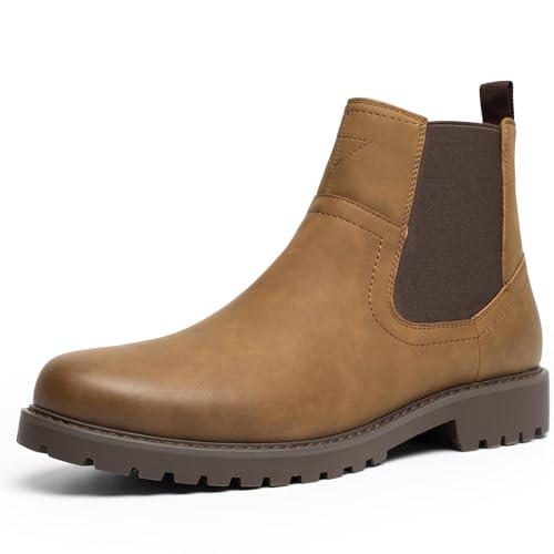 Image of CGRRBW Men's Chelsea Boots Suede Leather Casual Cowboy Boots for Men