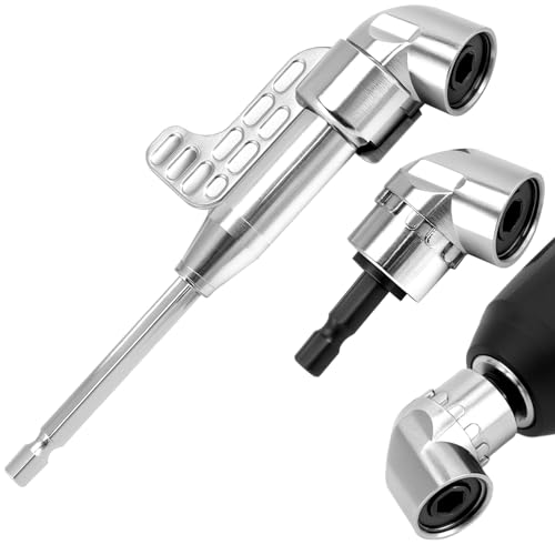 QWORK® 2Pcs 105 Degree Drill Adaptor Set, Angle Drill Attachment, for Power Drill Tool