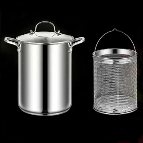 Casserole asperges et vapeur à légumes en inox avec passoire et couvercle en verre