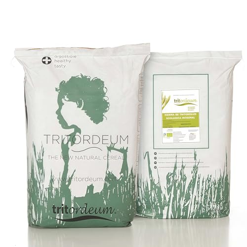 Harina de Tritordeum Ecológica Integral | Combinación de Trigo Duro y Cebada Salvaje | |Natural y Nutritiva | Ideal para Pan Artesanal saludable | Fácil de Digerir y con un Color atractivo | 25 Kg