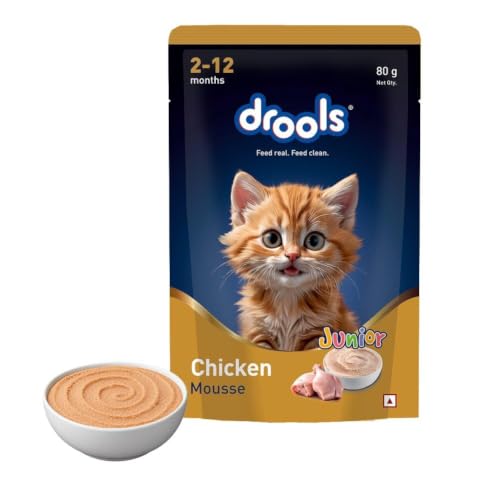Image of Drools Kitten Wet Mousse, Assorted Flavours Pack of 12 (960g) | Salmon, Ocean Fish, Tuna & Chicken | Rich in Protein | Promotes Hydration | Easy to Digest