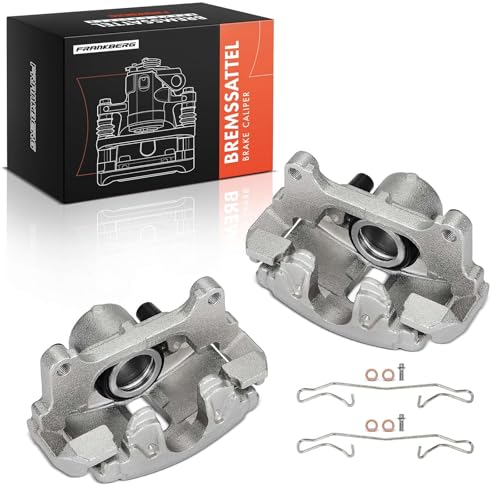 Frankberg 2x Bremssattel Bremszange Vorne Links Rechts mit Halter (Lochabstand der Halterung 146mm) Kompatibel mit Golf Plus Golf Pass.a.t Jett.a Octav.i.a II A3 A1 Replace# 1K0615124B