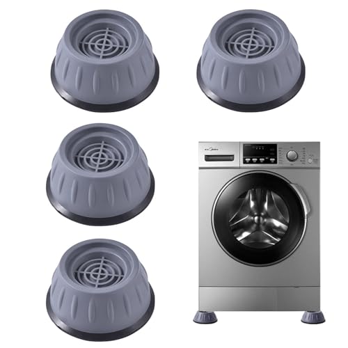 MisFun 4 Pièces Tapis Anti Vibration Machine a Laver, Patin Machine à Laver, Support Machine a Laver, Anti Marche, Anti Bruit, pour Machines à Laver SéChoirs Appareils Electroménagers(8,5cm)