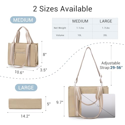 Image of ACUARIO Tote Bag for Women, Work Tote Handbag with Pockets, Shoulder Bag for Office Business Travel Daily Commute