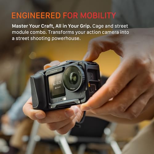 Image of Tilta DJI Osmo Action 6 Street Snap Kit | Full Camera Cage & Quick Release Hand Grip | Built-in Battery Storage, Locking Dial & Custom Button Caps | Titanium Gray