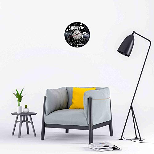 Snoopy And Charlie Brown Vinyl Record Wall Clock Poster - Vintage Home Decor Kitchen Bedroom Living Room Office - Unique Handmade Gift For Men Woman Friends Boys - 12 Inches #TOP2