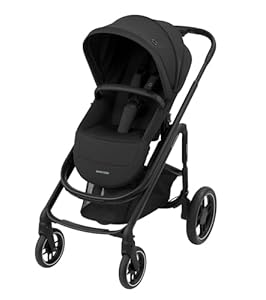Maxi-Cosi Plaza Plus 2-in-1-Kinderwagen, 0–4 Jahre, 0–22 kg, wendbarer Sitz, einhändig zusammenklappbar, superweichem & geräumigem Babywanne, 3 Liegepositionen, Easy-In-Gurts, Essential Black