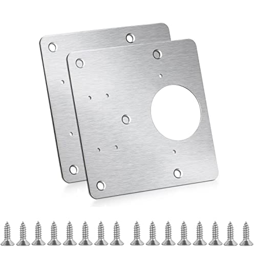 BSBMIEQM Cabinet Hinges Repair Plate Stainless Steel Hinge Repair Brackets Kit Kitchen Cupboard Door Hinge Repair Plate Kit Includes Fixing Screws Protect Wooden Kitchen Cabinet Door Furniture(2 PCS)